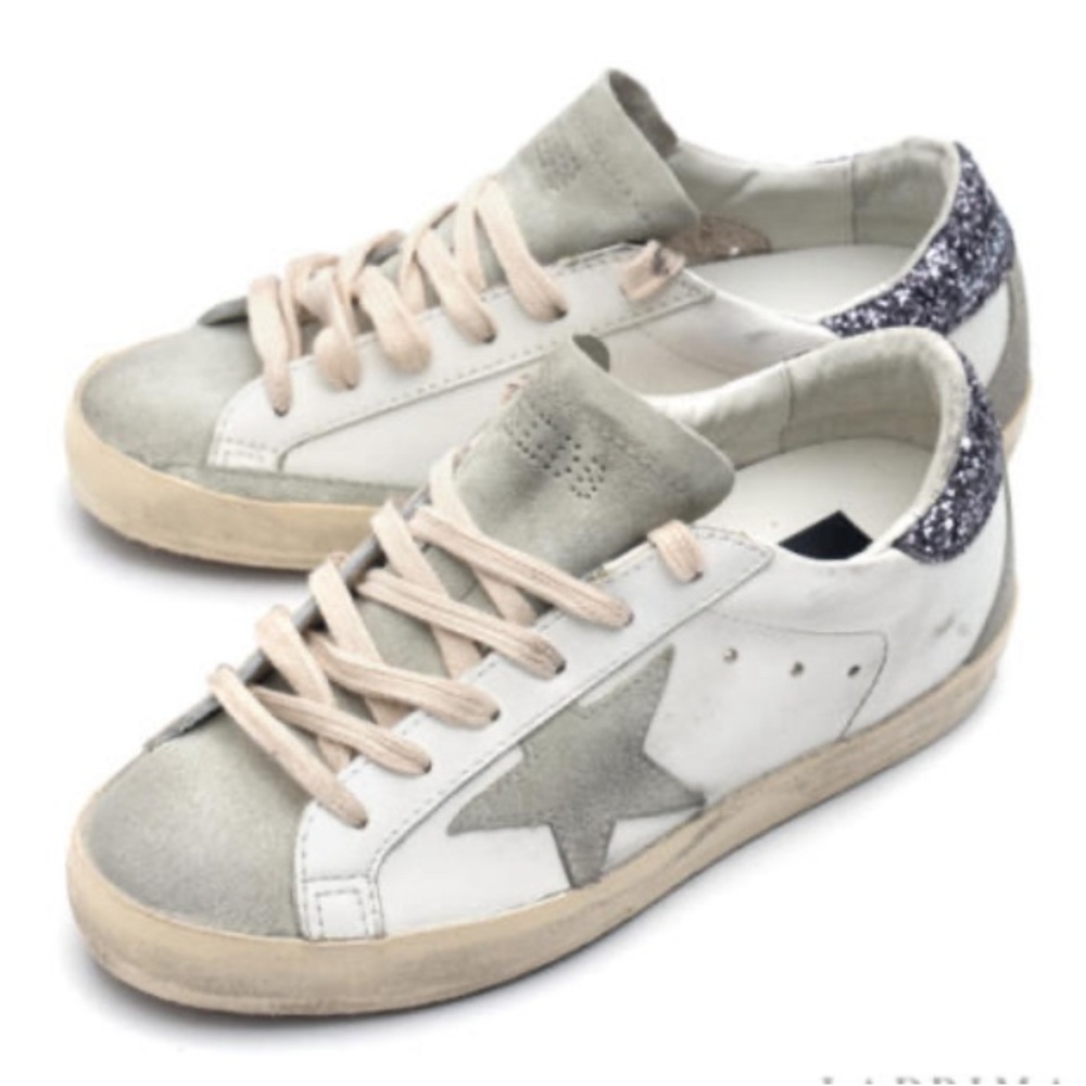 Golden Goose Superstar sneaker White, Ice, Gray NIB Auth
